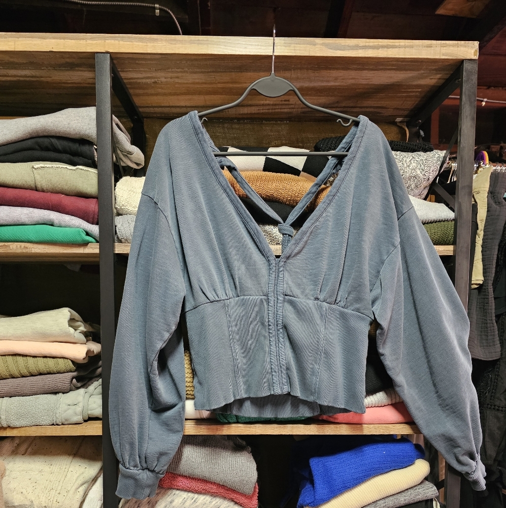 Blue Long-Sleeve Top